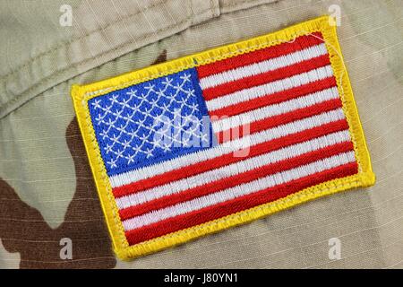 US Flag Patch auf Wüste uniform Stockfoto