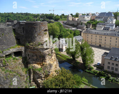 Bock-Kasematten und der Unterstadt, UNESCO-Weltkulturerbe in Luxemburg, Luxemburg Stockfoto