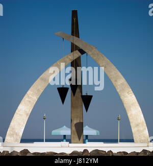 Skulptur an der Corniche von Jeddah, Saudi Arabien Stockfoto