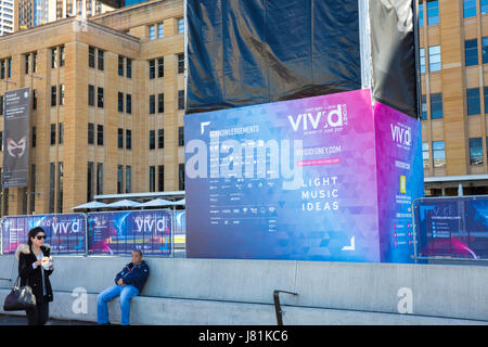 Sydney, Australien, Freitag, 26. Mai 2017. Vorbereitungen in Circular Quay für Vivid 2017 läuft vom 26. Mai bis 17. Juni an Standorten in ganz Sydney. Bildnachweis: Martin Beere/Alamy Live News Stockfoto