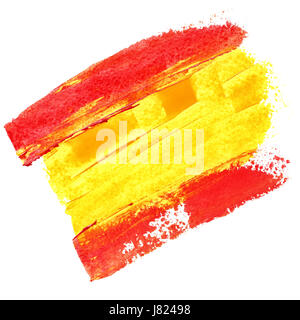 Flagge von Spanien mit Farbe Stockfoto