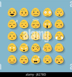 Emotion Cartoon Gesicht Vektor Icon-Set. Stock Vektor