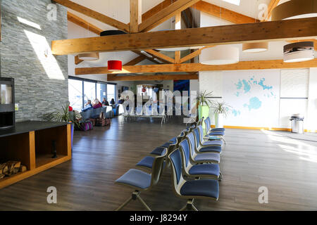 Passagier Wartebereich Endland Flughafen, St. Just, Cornwall, England Stockfoto
