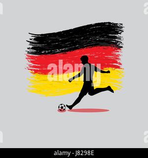 Fußball Spieler Action mit Bundesrepublik Deutschland auf Grund Stock Vektor