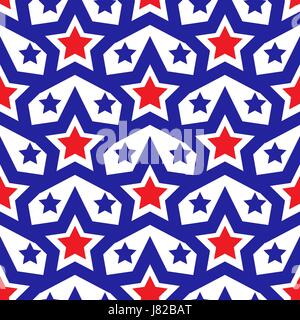 Amerikanische USA Flagge seamless pattern. Unabhängigkeitstag, Juli 4 Konzept, wiederholende Textur, endlosen Hintergrund. Vektor-Illustration. Stock Vektor