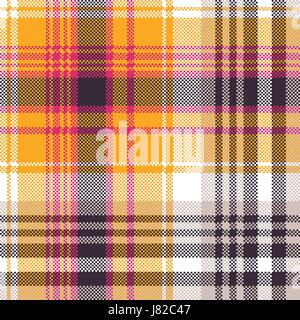 Nahtlose Stoff Orange weiße Pixel. Vektor-Illustration. Stock Vektor