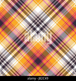 Nahtlose Stoff Orange weiße Pixel. Vektor-Illustration. Stock Vektor