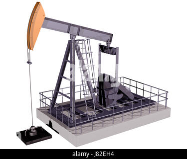 Bohren Sie Derrick Bohrung Öl Kran isoliert Industrie Energie macht Bohren Stockfoto