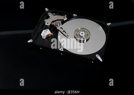 Nahaufnahme eines modernen geöffneten Festplatte Stockfoto