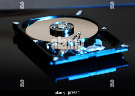 Nahaufnahme eines modernen geöffneten Festplatte Stockfoto
