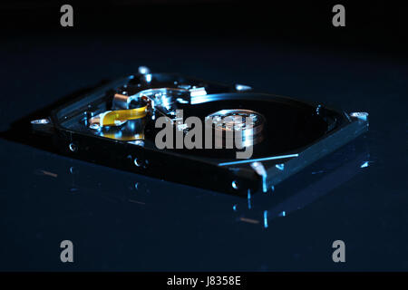 Nahaufnahme eines modernen geöffneten Festplatte Stockfoto