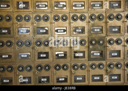 Briefkästen für Studierende am Dartmouth College in Hanover (New Hampshire). Stockfoto