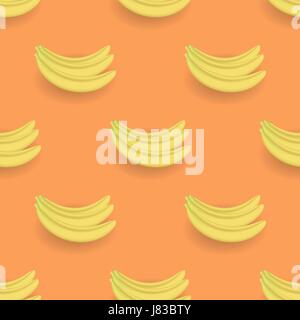 Frische gelbe Bananes nahtlose Muster Stock Vektor
