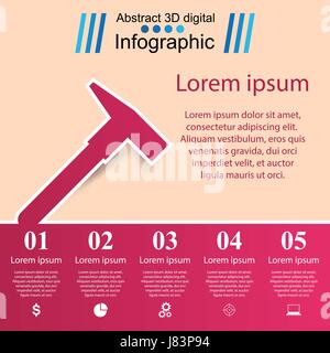 Gebäude-Infografiken. Origami-Vektor-Stil-Illustration. Stock Vektor