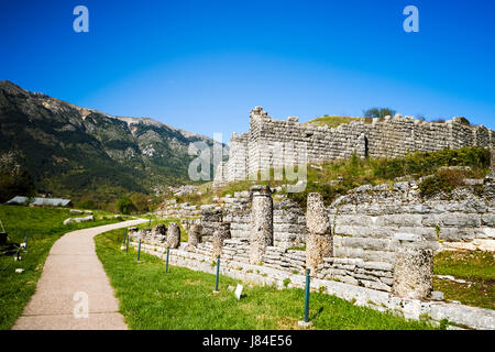 Ruinen des antiken Theaters in Dodona, Griechenland Stockfoto