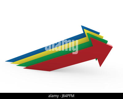 BlueMotion Verschiebung gleitenden Bewegung isoliert Diagramm Farbe Ausbildungsmodell Stockfoto