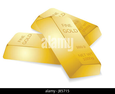 Goldene Reich reichen gut aus Finanzen Geld gold Bar Modell Design-Projekt Stockfoto