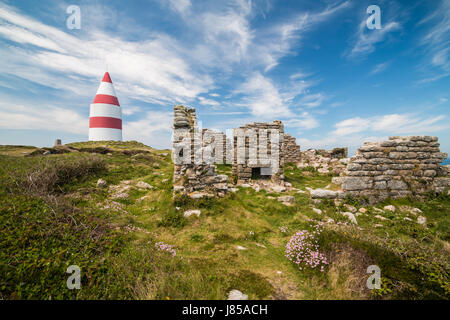 Warme sonnige Wetter auf der Insel St. Martin in die Isles of Scilly, die Großbritanniens heißesten Tag des Jahres im Jahr 2017. Stockfoto