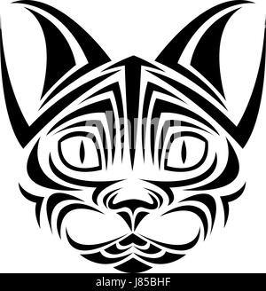 Katze Katzen tribal Tatto Tier Kreativität design Stock Vektor