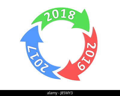 Neue Jahr 2018 - 3D gerenderten Bild Stockfoto