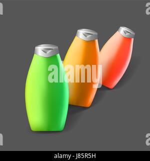 Mock-up Vorlage für branding und Produkt-Designs. Isolierte realistische Plastikflaschen mit einem einzigartigen Design. Stock Vektor
