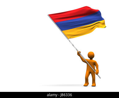 Farbe Flagge Armenien Farbe Farben Farben Kaukasus Sport Sport Person National Stockfoto