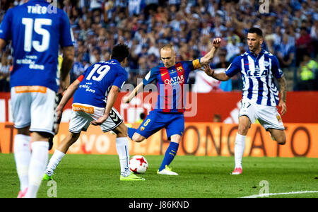 Madrid, Spanien. 27. Mai 2017. Andres Iniesta (FC Barcelona) in Aktion während des Fußballspiels der Final des spanischen Königs Cup zwischen dem FC Barcelona und Deportivo Alaves in der Nähe von Calderon Stadion am 27. Mai 2017 in Madrid, Spanien. © David Gato/Alamy Live-Nachrichten Stockfoto