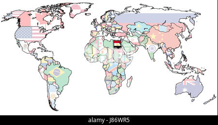 isoliert, politische, Farbe, Asien, Afrika, Europa, Wand, Amerika, Pyramide, Stockfoto