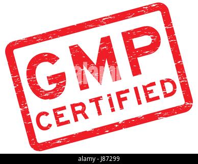 Grunge rote GMP (Good Manufacturing Practices) zertifizierten quadratische Stempel Stock Vektor