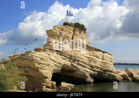 Ein Riff am Strand von Laganas auf Zakynthos Island, Griechenland Stockfoto