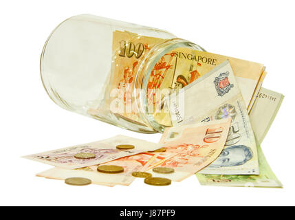 Dollar, Dollar, Asien, Singapur, Finanzen, sparen, Banken, Wirtschaft, Geld, Stockfoto
