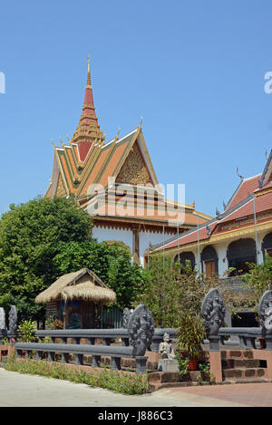 Szene im Tempel Wat Preah Prom Rath, Siem Reap, Kambodscha Stockfoto