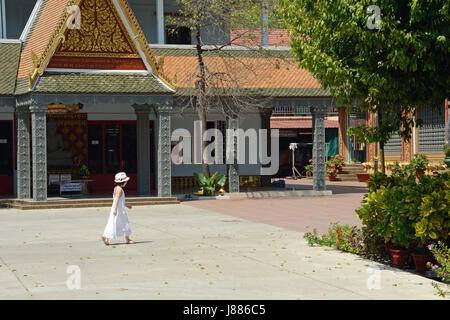 Szene im Tempel Wat Preah Prom Rath, Siem Reap, Kambodscha Stockfoto