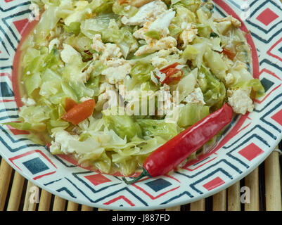 Machha Chhencheda - Fisch-Curry, Oriya nicht-vegetarisches Gericht mit zerkleinerten Fisch Köpfe zusammen mit Gemüse gemacht. Stockfoto