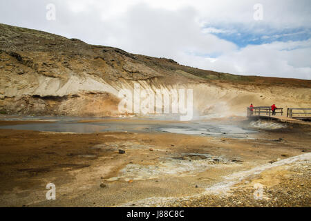 Geothermische Gebiet Krysuvík, Seltun, Reykjanes, Island Stockfoto