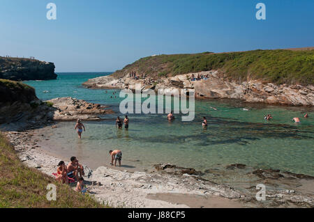 Esteiro Beach, Ribadeo, Lugo Provinz, Region Galicien, Spanien, Europa Stockfoto