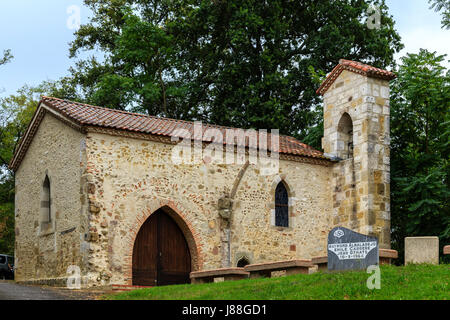 Frankreich, Landes (44), Larrivière-Saint-Savin, Chapelle Notre-Dame-du-Rugby / / Frankreich, Landes, Larriviere-Saint-Savin, Kapelle Notre Dame du Rugby Stockfoto