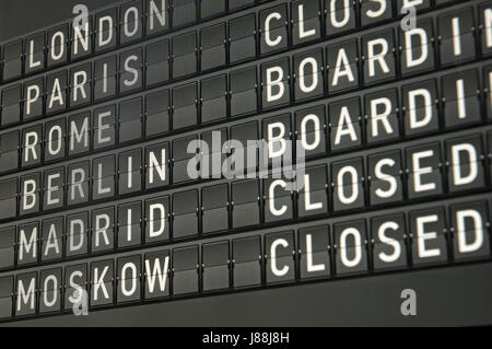 Flug, Rom, Roma, Paris, Berlin, London, Moskau, Board, Flug, Ziel, Stockfoto