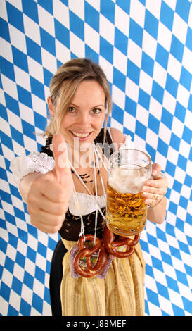 Frau auf dem oktoberfest Stockfoto