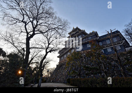 Okayama Castle bei Sonnenaufgang, Okayama, Japan Stockfoto