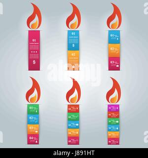 Kerze-Symbol mit der Flamme. Stock Vektor