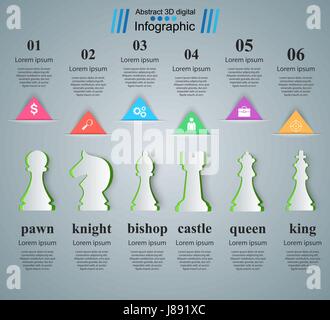 Schach-Logo. Business-Infografiken. Stock Vektor