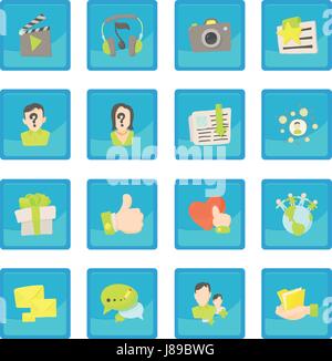 Werbung-Symbol blau-app Stock Vektor