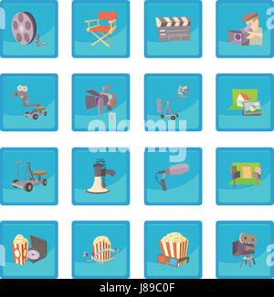 Film Kino Symbole Symbol blau app Stock Vektor