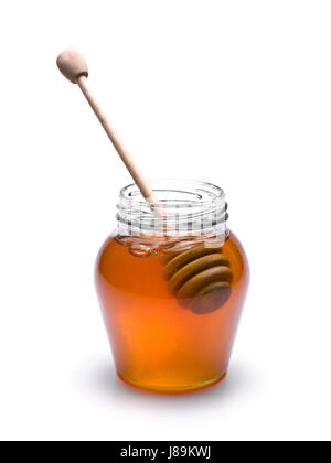 Lebensmittel, Nahrungsmittel, isoliert, Honig, gesunde, natürliche, Glas, Kelch, Becher, Stockfoto