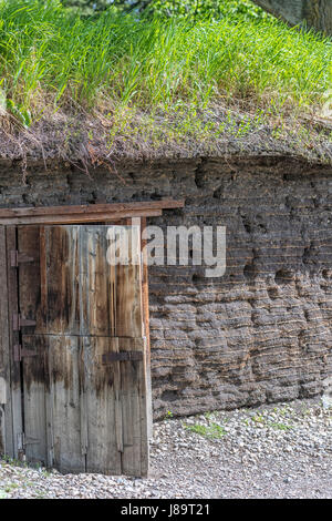 Hütte oder Haus gebaut von Sod (Erde) Stockfoto