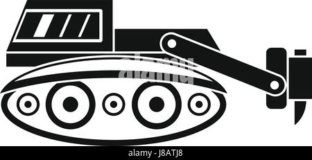 Bagger mit Hydraulikhammer Symbol einfach Stock Vektor