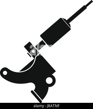 Spule Tattoo Maschinensymbol einfach Stock Vektor