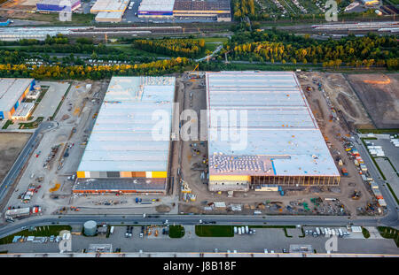 Amazon-Logistik, Neubau auf dem Gelände der Westfalenhütte, Internet-Handel, Lager, Auslieferungslager, Dortmund, Ruhrgebiet, Nordrhein-West Stockfoto