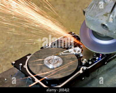 defekt, zerstören, fest-Laufwerk, Festplatte, Festplatte, Computer, Computer, Stockfoto